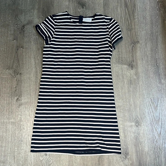 Everlane Gia Navy Striped Cotton T-shirt Dress - Picture 2 of 9